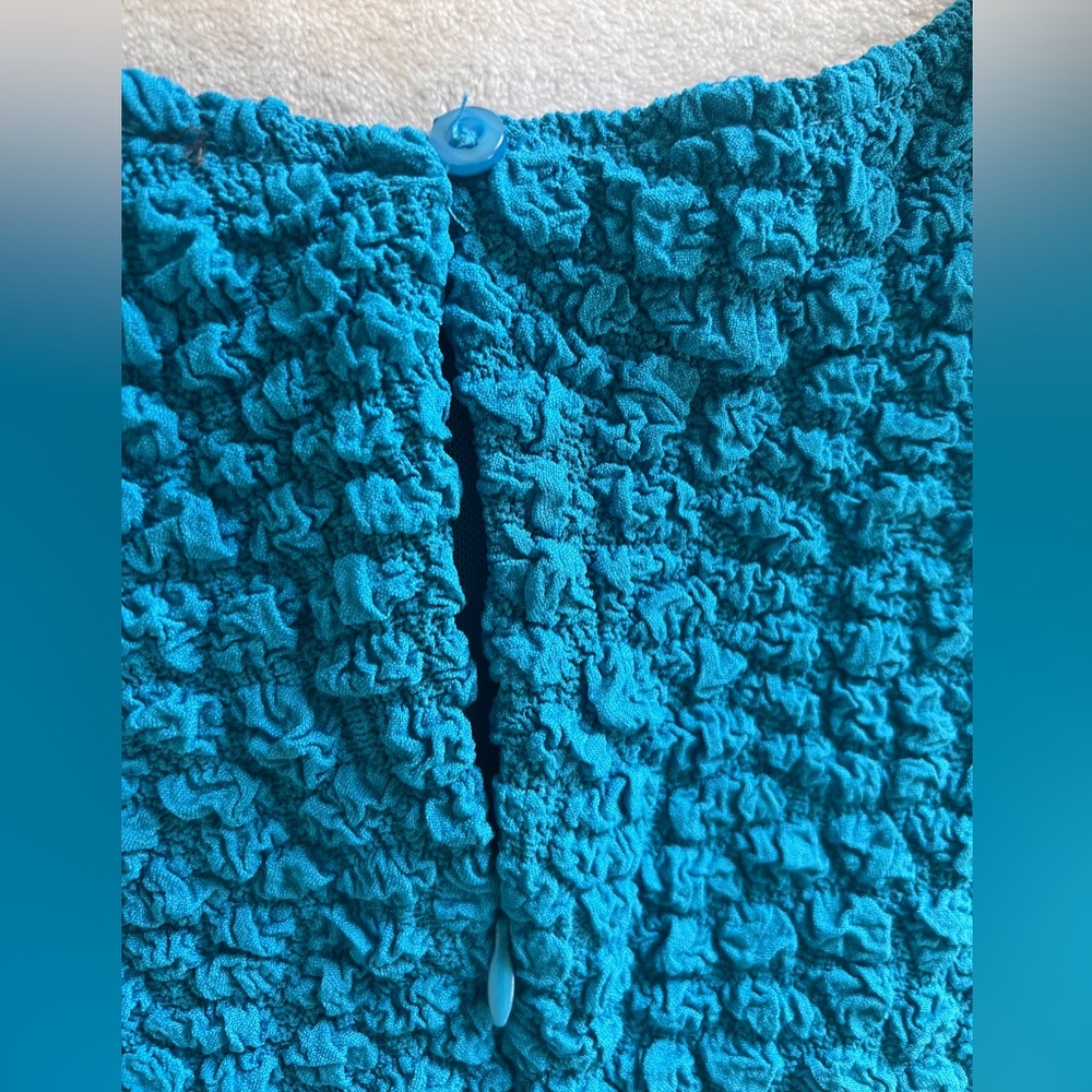 Anthropologie Textured Blue Mini Dress - Picture 12 of 12